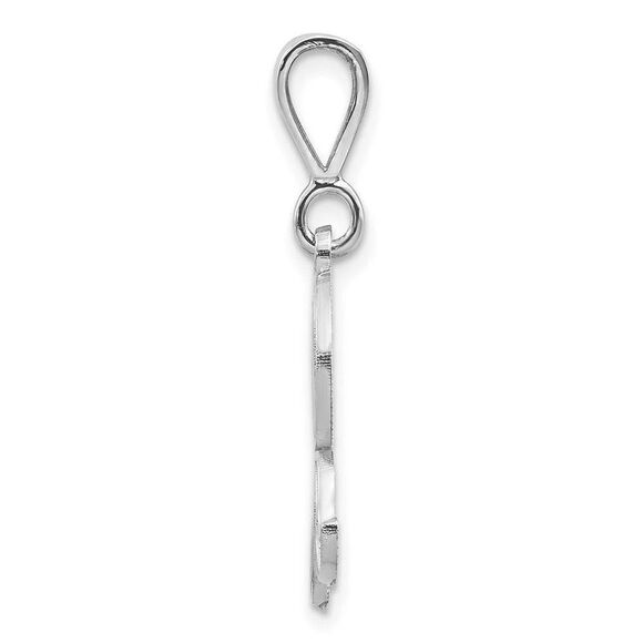 14k White Gold, Maci Collection, Filigree Script Initial R Pendant - Picture 2 of 4